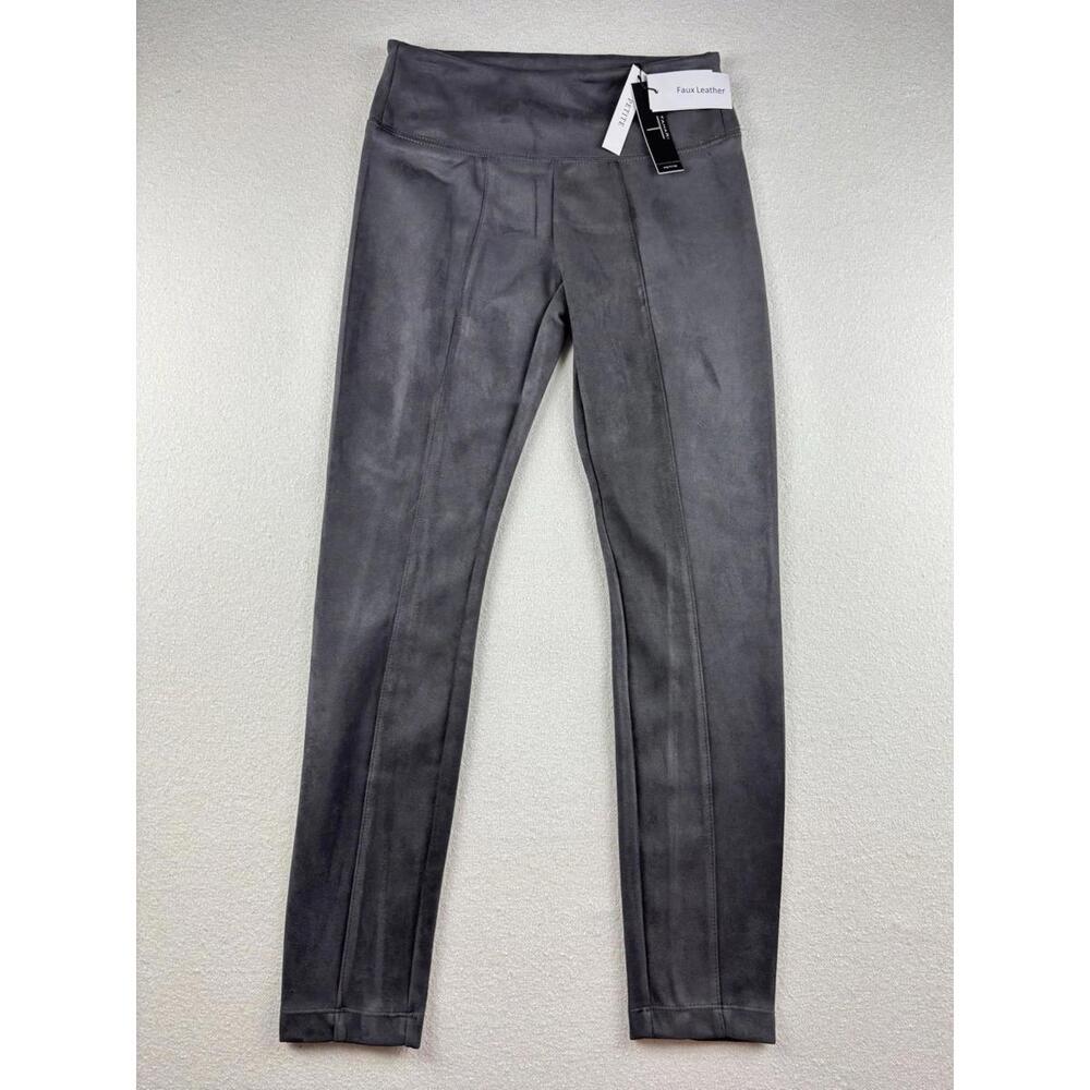 Tahari Faux Leather Gray Skinny Pants